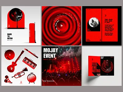 Retro Music branding illustration mockup music product retro