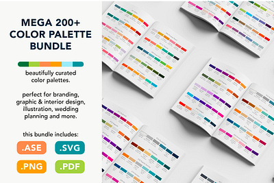 Mega 200+ Color Palette Bundle 2022 bohemian boho branding color color choices color names color palette color palettes colors genz graphic design hex codes illustration web3