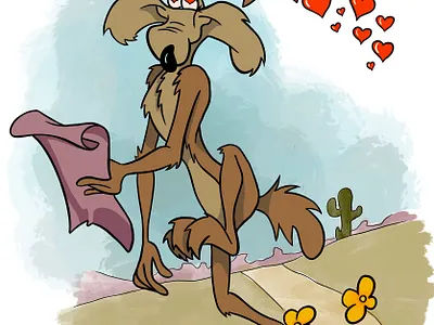 Wile E Coyote animation digital art illustration photoshop wacom