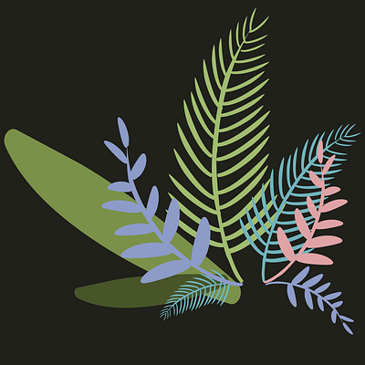 Tropical leaves graphic design illustration