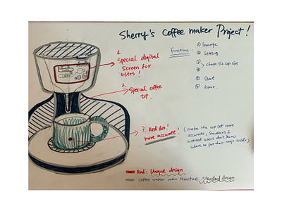 Product design -coffee maker project illustration product design prototype