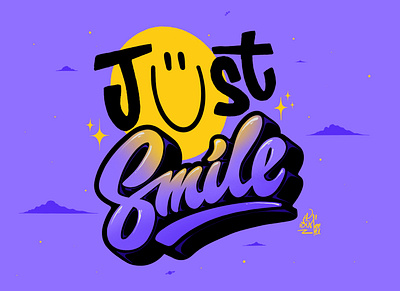 Smiley apparel design calligraphy chile design illustration typography