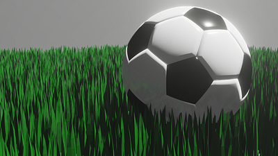 Football/Soccer field with a ball 3d graphic design