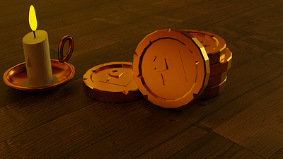 Low Poly Coins 3d graphic design