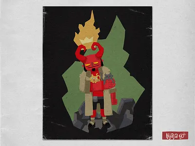 Hellboy and cats art comic hellboy illustration illustrator