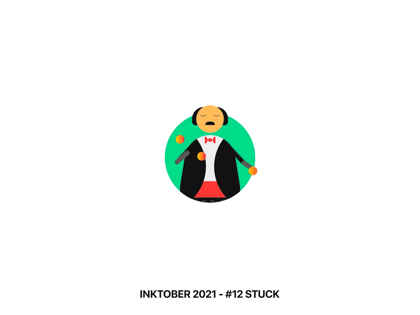 Stuck - Inktober2021 - 12 adobe after effects adobe illustrator animation design freeze illustration inktober interface loading motion design not responding stuck ui