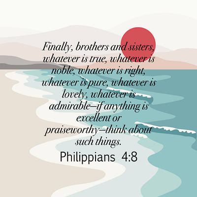 Philippians 4:8 Verse Image graphic design illustration