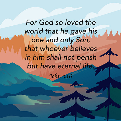 John 3:16 Verse Image graphic design illustration