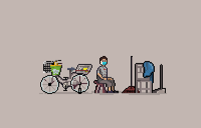 Pixel | Street Corner Barber aseprite design illustration pixel pixelart