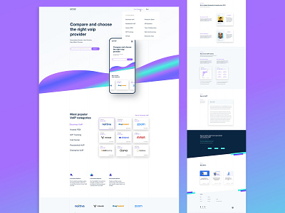 GetVoIP ■ homepage variant branding colors design graphic design homepage illustration landingpage logo mark modern purple simple symbol typograph typography ui ux vector voip website