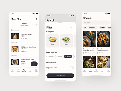 Daily Recipe - Mobile App app design cooking design mobile app recipe ui ux