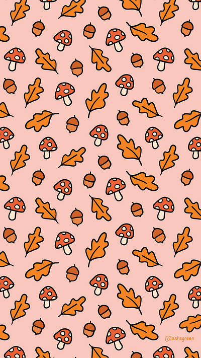 Forest Floor acorns autumn print baby pattern cute pattern doodle fall illustration forest illustrated pattern leaves mushroom pattern print surface designer