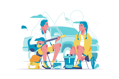 Camping background branding business cartoon design flat illustration internet logo man person technology ui ux vector woman