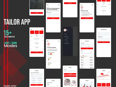 TAILOR APP adobexd animation design figma graphic design illustration management mobile mobile application tailor ui uiux