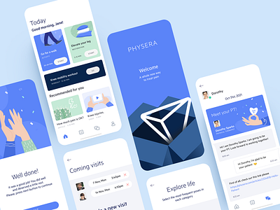 Physera app app application branding design illustration mobile app ui