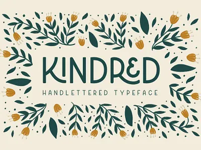 Kindred Handlettered Typeface alternative design floral flower flowers font font design handlettered handlettering illustration kindred ligature ligatures typography