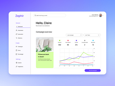 Zephir: Landind page for Email Marketing Platform branding graphic design productdesign ui ux