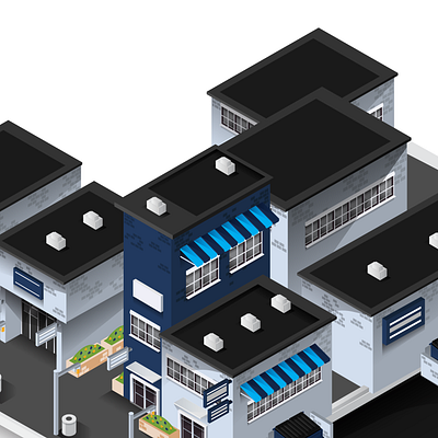 Isomorphic Town Test Illustration 1 building iso town