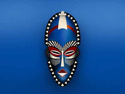 African Mask K. african design african ornaments decoration design drawing illustration mask design mask drawing ornaments procreate tribal decor tribal design tribal mask