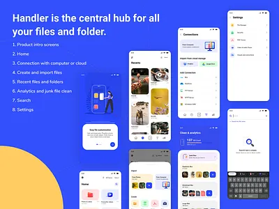 Handler - File manager UI kit file app file management file manager files and folder files saver mobile app ui ui kit ui ux