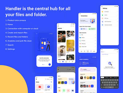 Handler - File manager UI kit file app file management file manager files and folder files saver mobile app ui ui kit ui ux