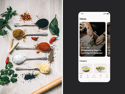 Daily Recipe - Mobile App app design cooking design mobile app recipe ui ux