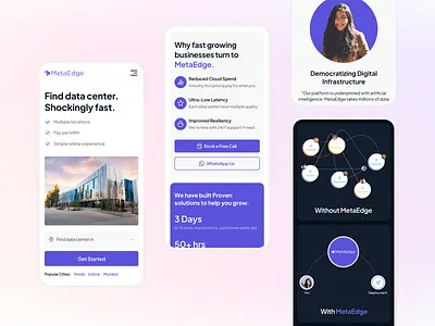 MetaEdge Mobile Designs b2b clean datacenter design landing page minimal mobile popular rango.design saas trending ui ux website design