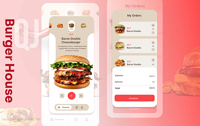 Burger House adobexd burger figma food mobile mobile application online restaurant sketch uiux design