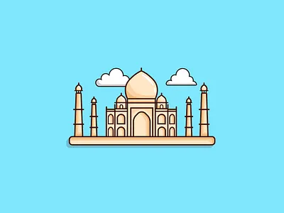 taj mahal illustration. adobeillustator design flat flat illustration flatdesign graphic graphicdesigner illustration logo ui