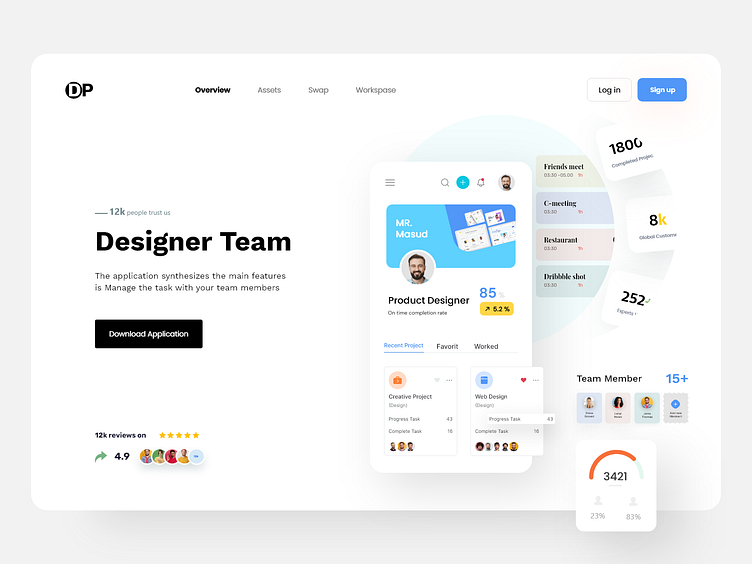 mobile app landing page by Masud Rana on Dribbble