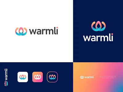 Warmli 2021 abstract app branding design fire freelancer hug icon letter w logo logo logomaker market marketplace modern shop simple trending warm warmth