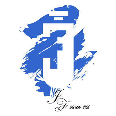 JF Company On Make t-shirt White And Blue branding design flat icon logo vector