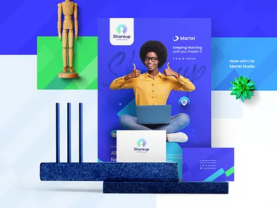 shareup 3d a4 animation blue brand brand identity branding color creative design graphic design illustration logo love martel motion graphics poster ui ux vector