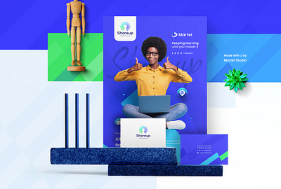 shareup 3d a4 animation blue brand brand identity branding color creative design graphic design illustration logo love martel motion graphics poster ui ux vector