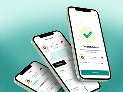 Success Message app bet design green interface mobile sport success ui ux