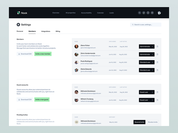 Nook Members Settings By Juliette Lagache On Dribbble nook-members-settings-by-juliette-lagache-on-dribbble