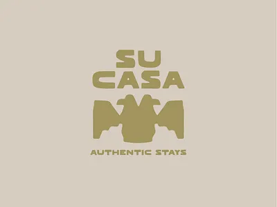 Su Casa Logo authentic branding casa eagle home human logo organic travel typography wings