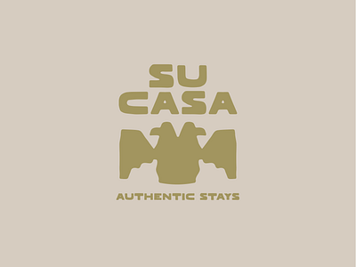 Su Casa Logo authentic branding casa eagle home human logo organic travel typography wings