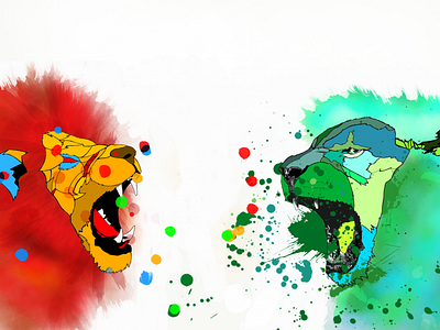 Lions artwork branding design digital emotion graphic design illustration lions logo pack paint painting ui ux vector watercolour