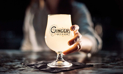 Ginger's Revenge Craft Brewery in Asheville, NC 1930s asheville beer beer branding beer glass brewing brewrey cocktail bar deco ginger logo design north carolina vintage