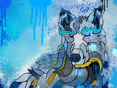 Wolf artwork branding canvas design digital graphic design illustration logo new paint pattern ui urban ux vector watercolour wolf