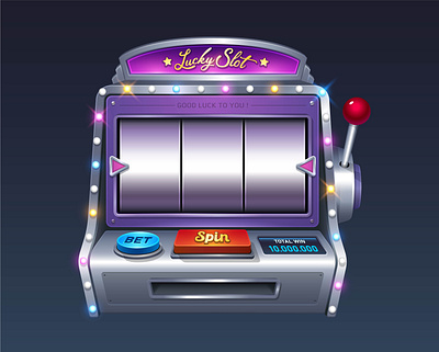 Slots Machine casino gamble gambling game game ui lucky luckydraw machine playing card slot slots machine spinning spinning wheel ui vector wheel