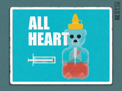 All Heart adobeillustator bear honey illustration textured weekly warmup