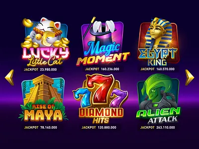 Slot Minigame casino game game logo game title game ui jackpot lucky magic minigame playing card slot slot machine slots spinning wheel ui vector wheel