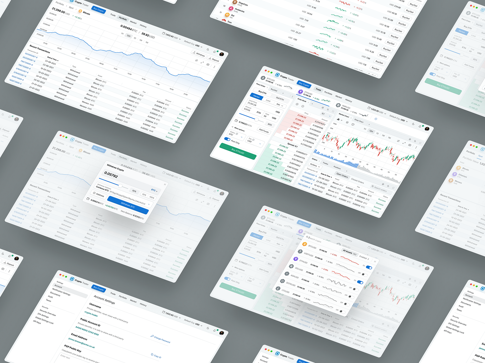 Crypto Trader UI Screens by Pavel Kiselev on Dribbble