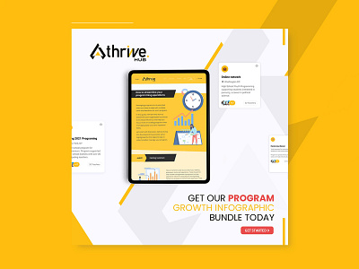 Thrive Hub Banner Design advertisement banner banner bazaar bannerbazaar concept creative creative banner design google ad banner growth illustration infographic logo social media banner