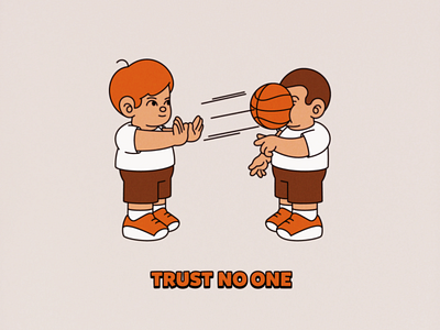 Trust No One adobe illustrator basketball boys character illustration illustrator retro sport vector