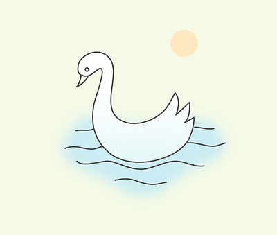 Mini Illustration - Swan art clean illustration mini outline relaxing simple swan vector