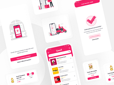 Online Grocery Shopping App 3d app design app ui design design ecommerce emudi emudi app graphic design grocery app illustration kit mobile apps online grocery online shop saadkhan saadkhanuiux trend 2021 trendy design ui ux