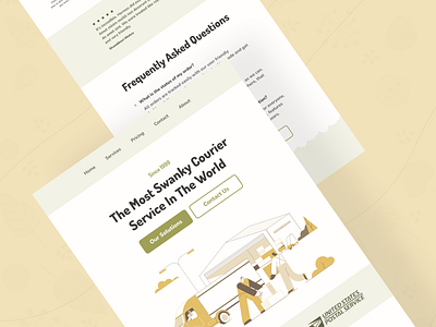 Courier Landing Page autumn courier fall landing page minimal nature salmanwap shipping transportation ui design website design